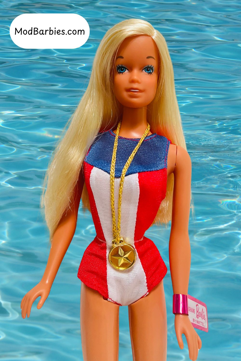1975 Gold Medal Barbie at the pool