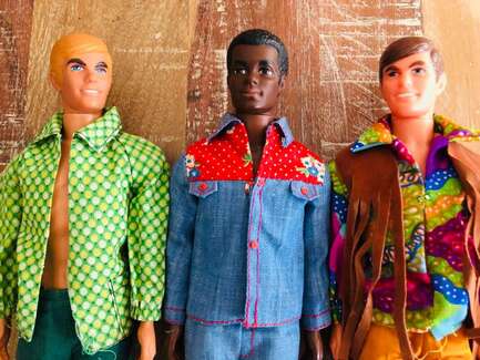 Barbie's and Christie's boyfriends Ken, Brad, Curtis