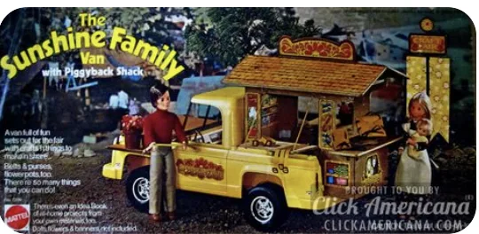 The Sunshine Family's Piggyback Shack was a van and their mobile craft shop.
