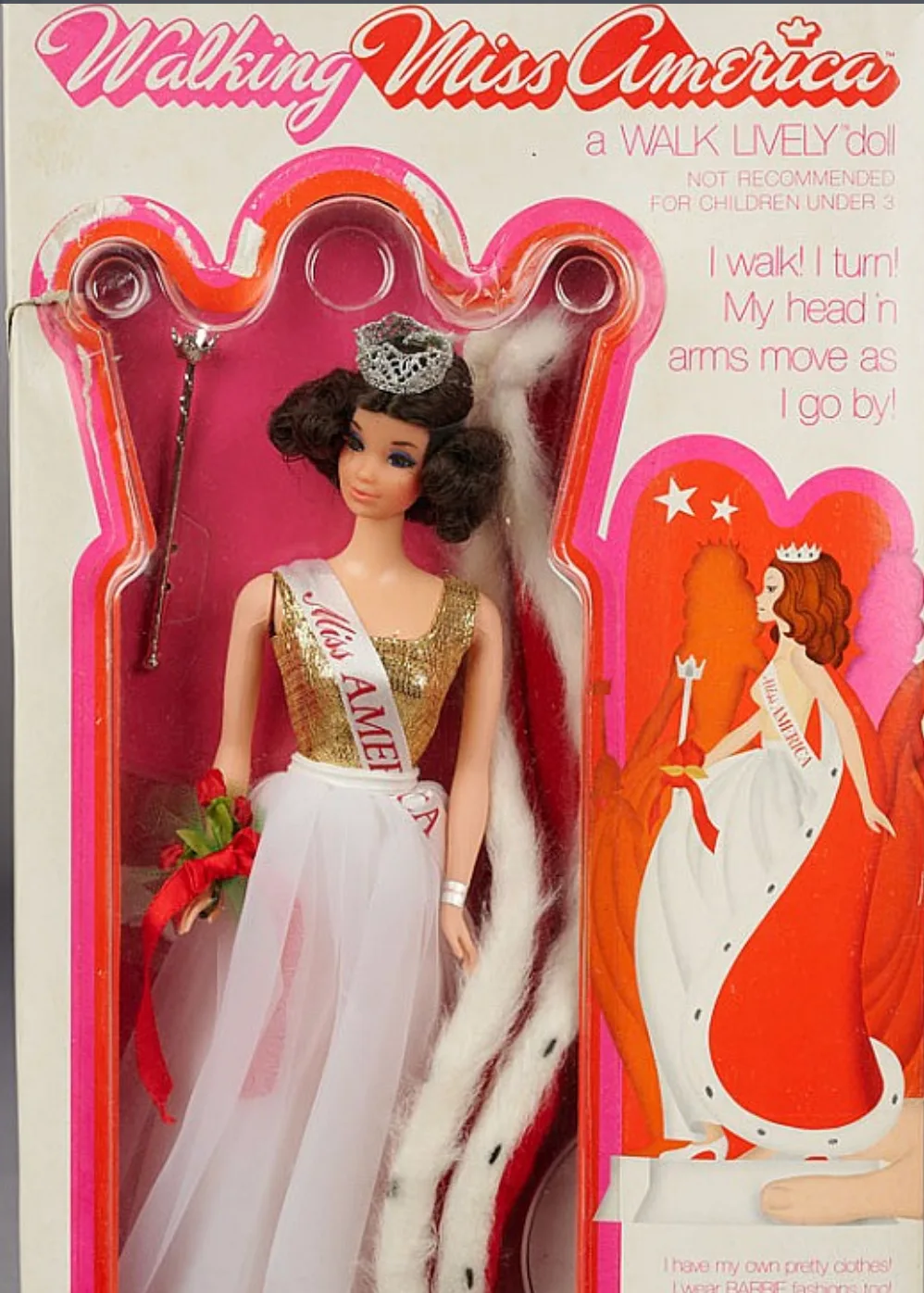 1972 Walking Miss America, a Walk Lively Barbie, only came as a brunette