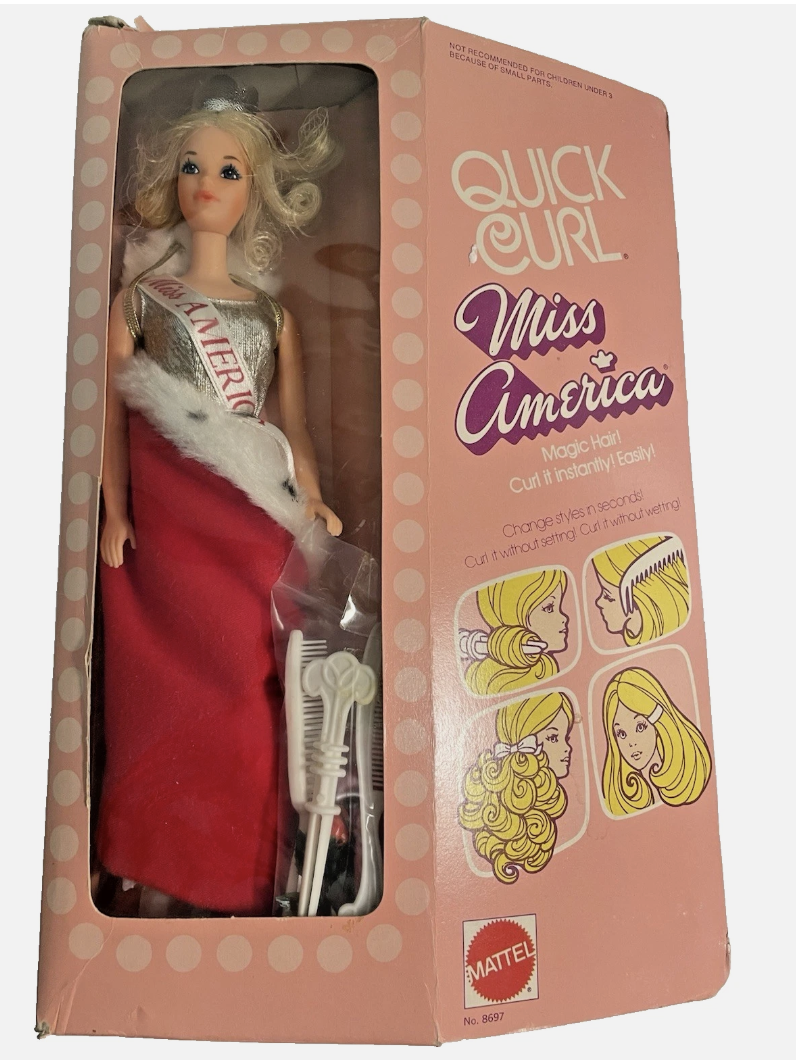 1973 Quick Curl Miss America Barbie only came with blonde hair.