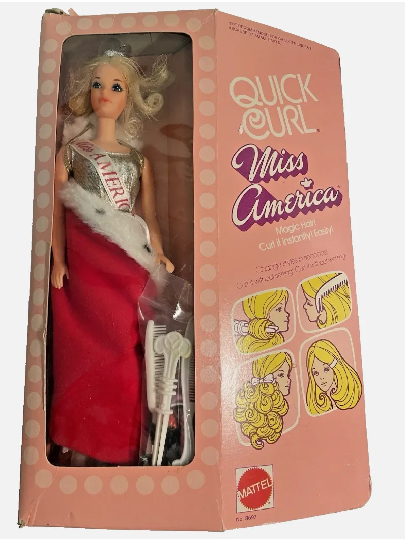 1973 Quick Curl Miss America Barbie only came with blonde hair.