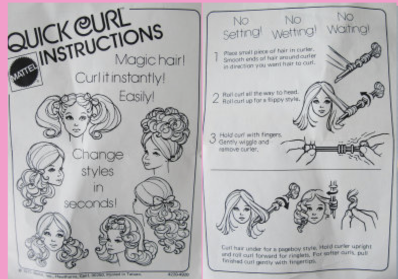 Quick Curl Barbie instructions for hair styling