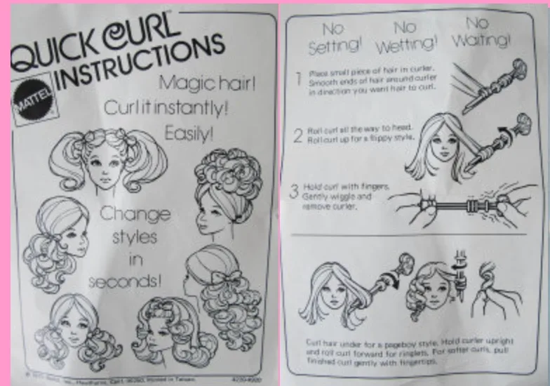 Quick Curl Barbie instructions for hair styling